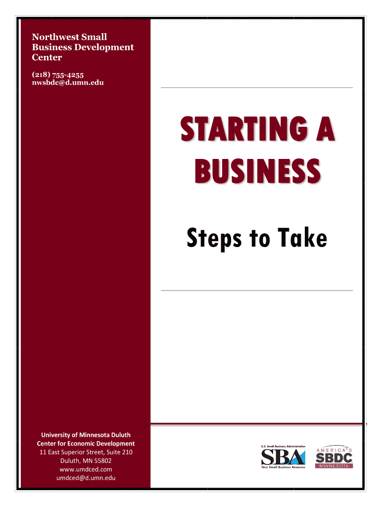 Fillable Online nwsbdc Starting a Business. Steps to Take Fax Email