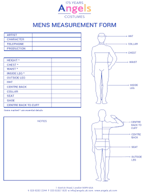 Men's Measurement Form 2020-2025 - Fill and Sign Printable Template Online