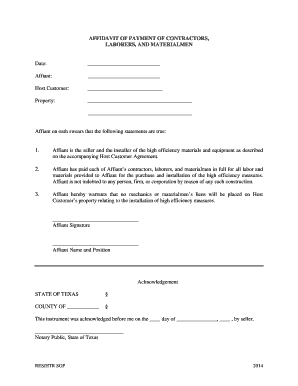 Fillable Online Bills Paid Affidavit - TNMP Fax Email Print - pdfFiller