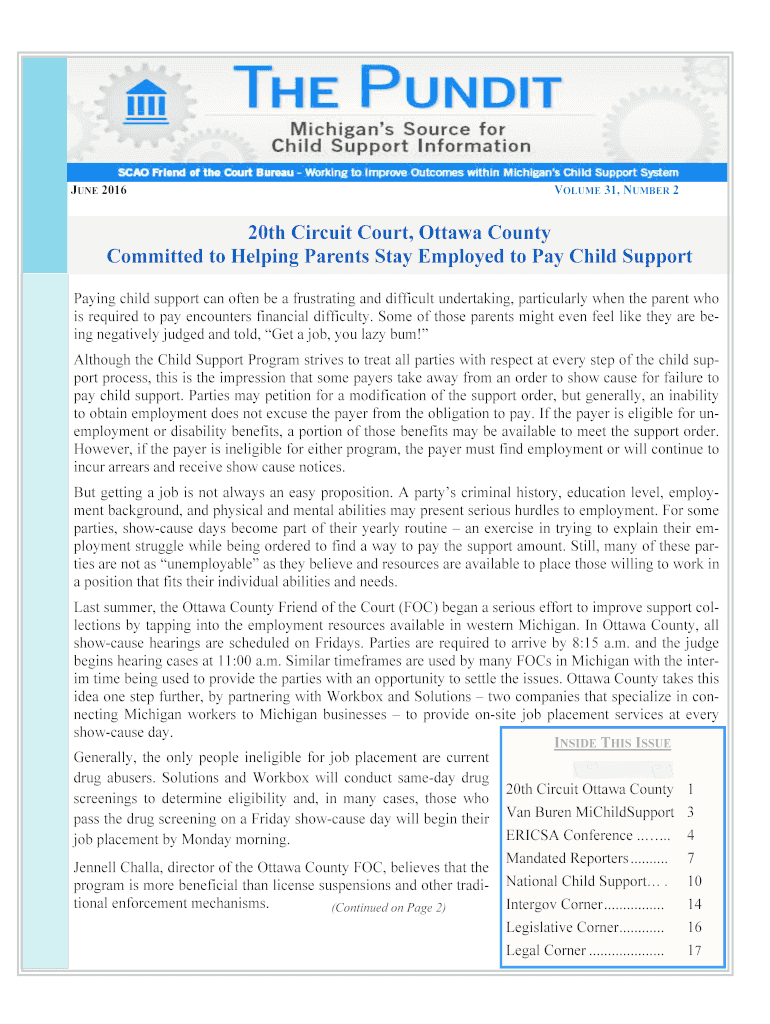 Fillable Online courts mi 20th Circuit Court, Ottawa County Fax Email