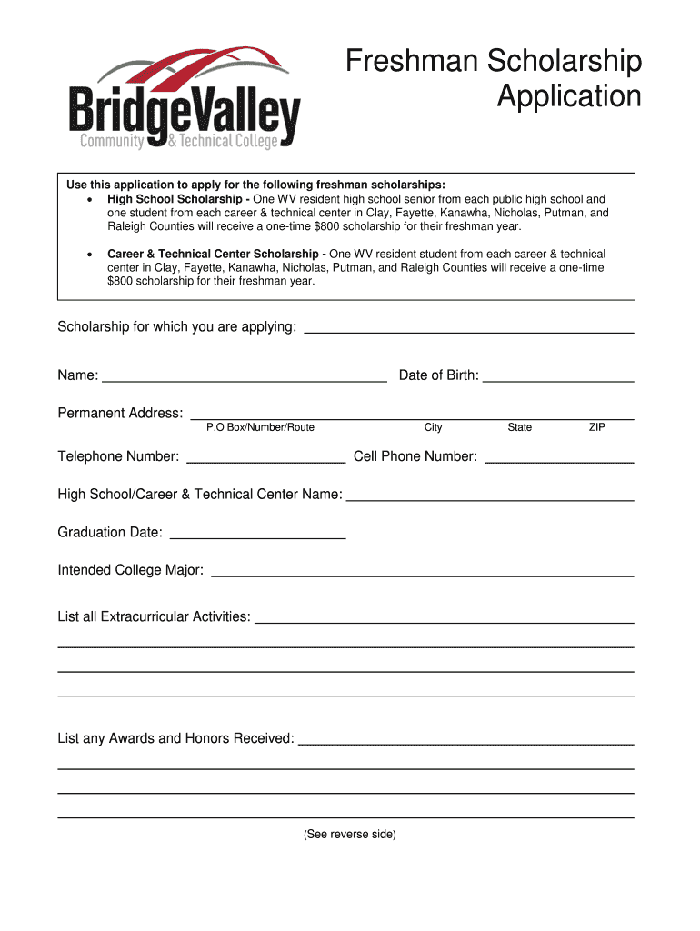 Fillable Online bridgevalley Use this application to apply for the