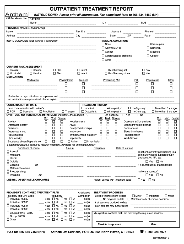 Outpatient form Fill out & sign online DocHub