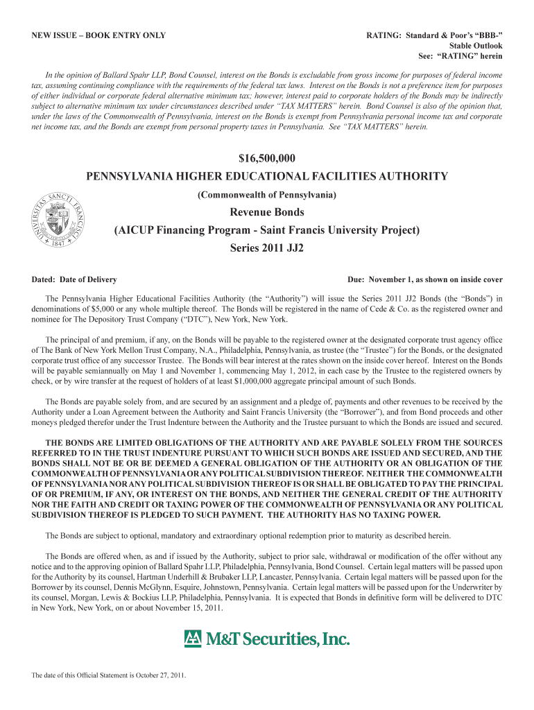 Fillable Online RATING Standard & Poor s BBB Fax Email Print pdfFiller