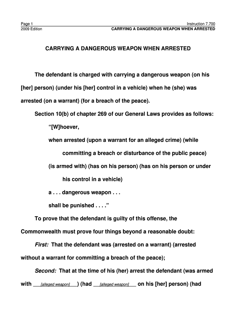 Fillable Online CARRYING A DANGEROUS WEAPON WHEN ARRESTED Fax Email