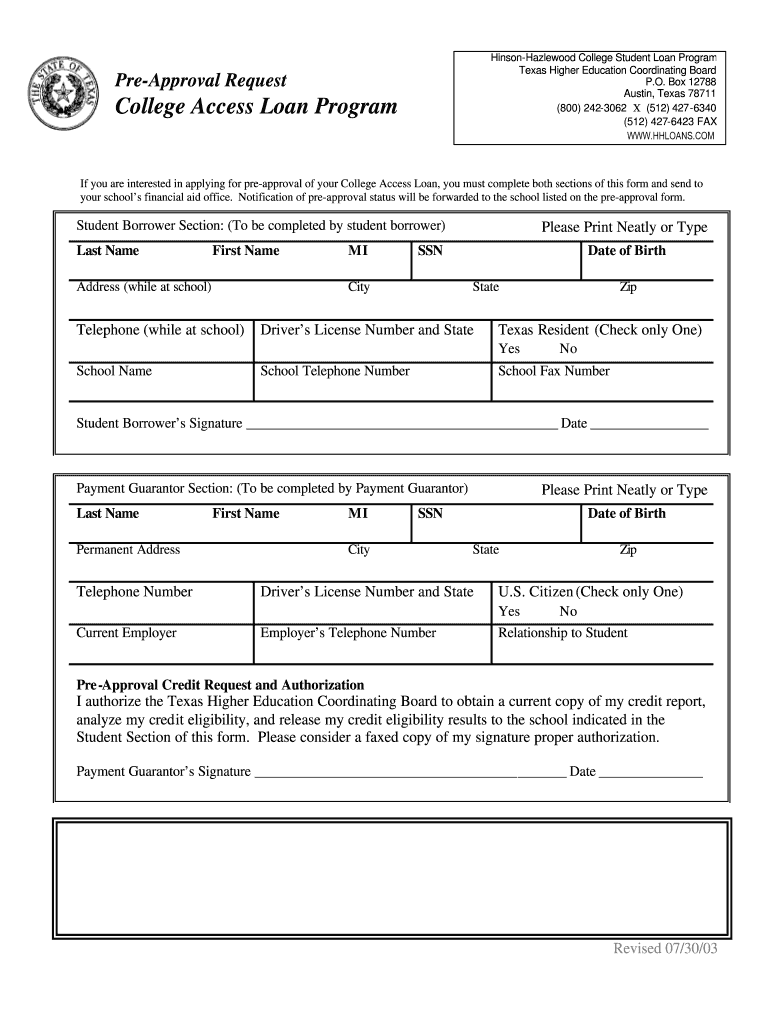 Fillable Online acu CAL PreApproval Form 11.doc Fax Email Print
