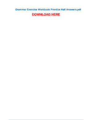 Prentice Hall Grammar Exercise Workbook Answer Key - Fill Online