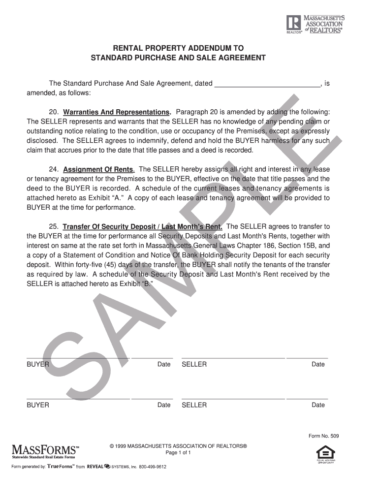 Fillable Online Untitled Form 509 Rental Property Addendum to