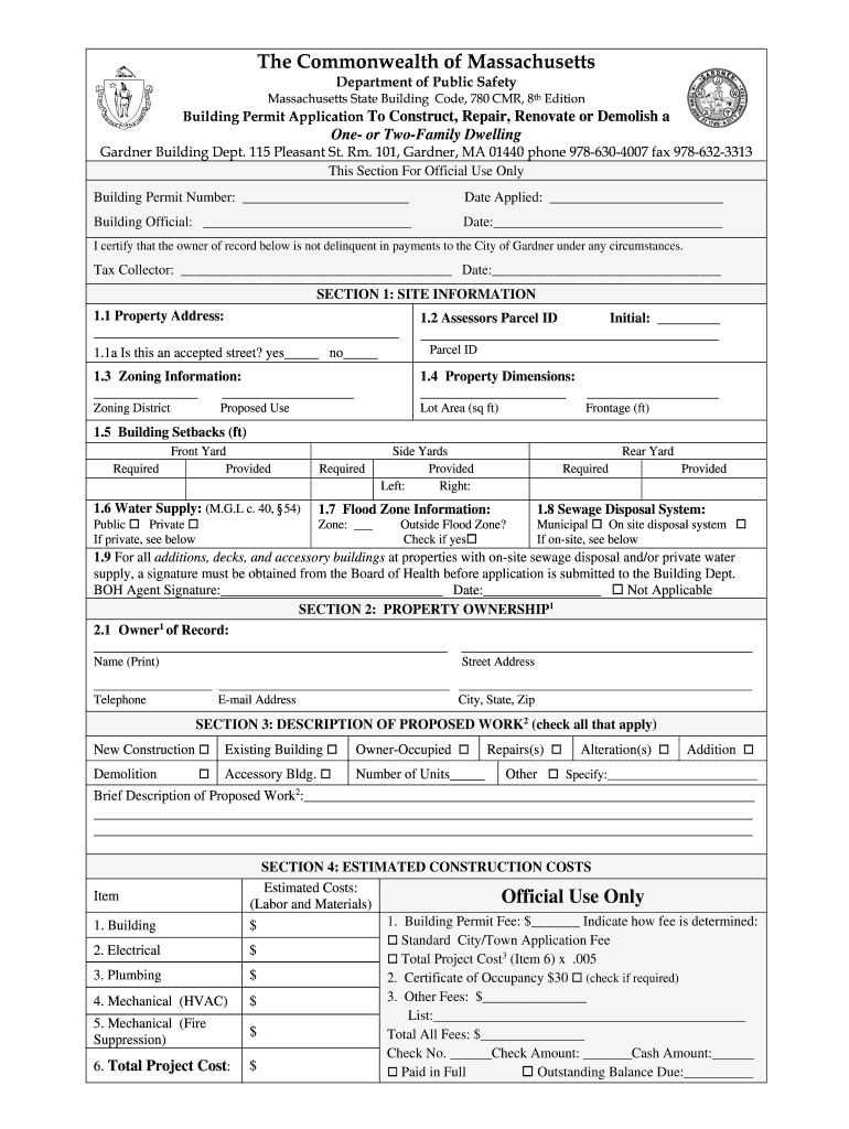 Fillable Online gardnerma Department of Public Safety Massachusetts