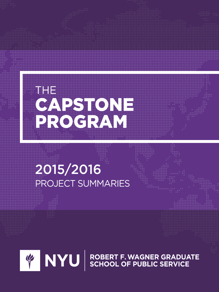 Fillable Online NYU WAGNERS CAPSTONE PROGRAM Fax Email Print pdfFiller