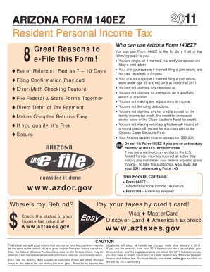 Fillable Online Who can use Arizona Form 140EZ Fax Email Print - pdfFiller