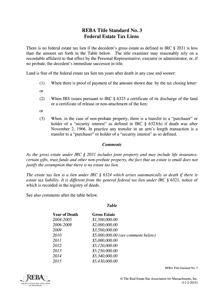 Fillable Online 3 Federal Estate Tax Liens Fax Email Print pdfFiller