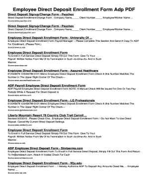 18 Printable direct deposit form adp Templates - Fillable Samples in