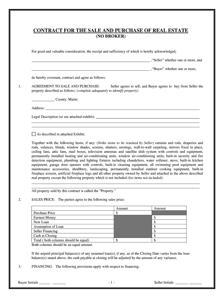 Maine purchase and sale agreement Fill out & sign online DocHub