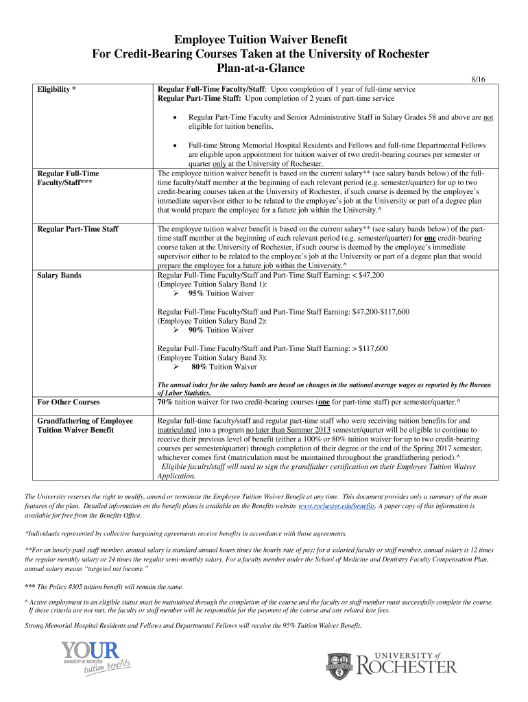 Fillable Online Employee Tuition Waiver Benefit Fax Email Print pdfFiller