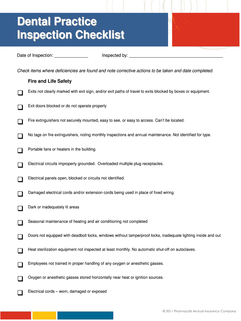 Fillable Online Dental Practice Inspection Checklist Pharmacists