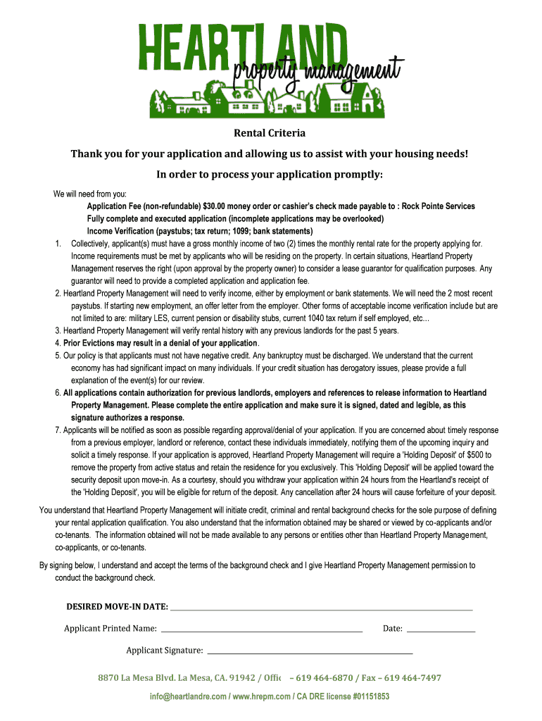 Fillable Online Printable Lease Application Heartland Property