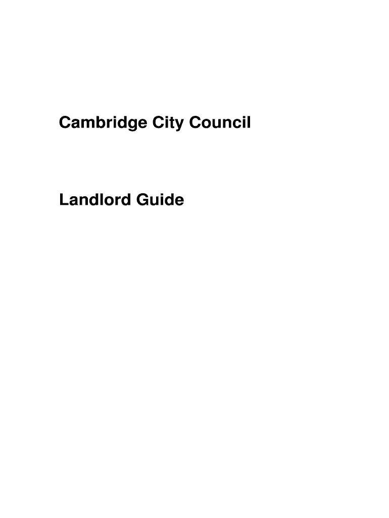 Fillable Online Landlords Guide Cambridge City Council Fax Email