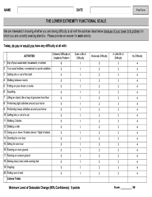 Fillable Online Lower Extremity Functional Scale Form Fax Email Print