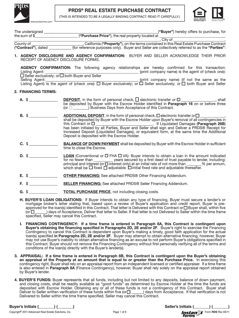 Prds real estate purchase contract wikiDownload Fill out & sign