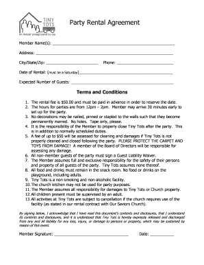 Party Rental Agreement - WordPress.com - Fill and Sign Printable