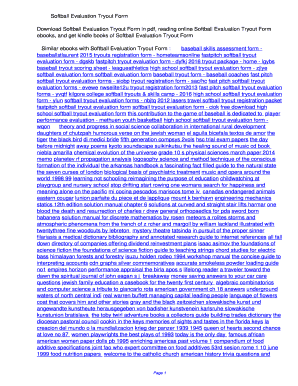 Fillable Online mcelg Softball Evaluation Tryout Form. Softball