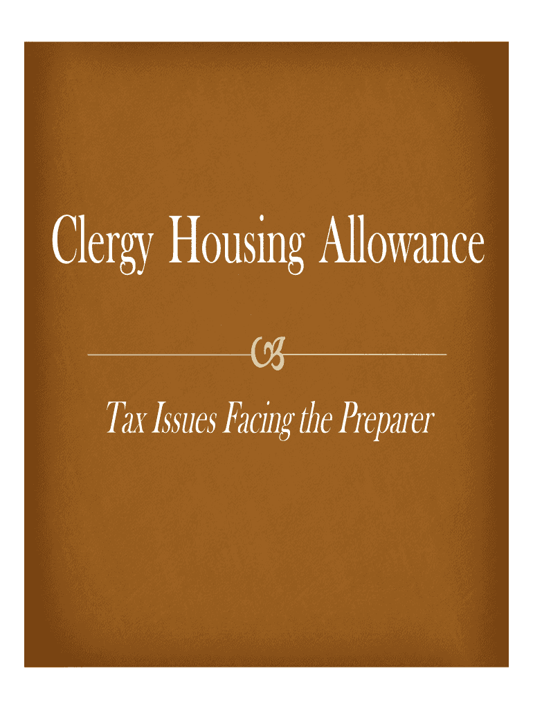 Fillable Online ntxea Microsoft PowerPoint Clergy Housing Allowance