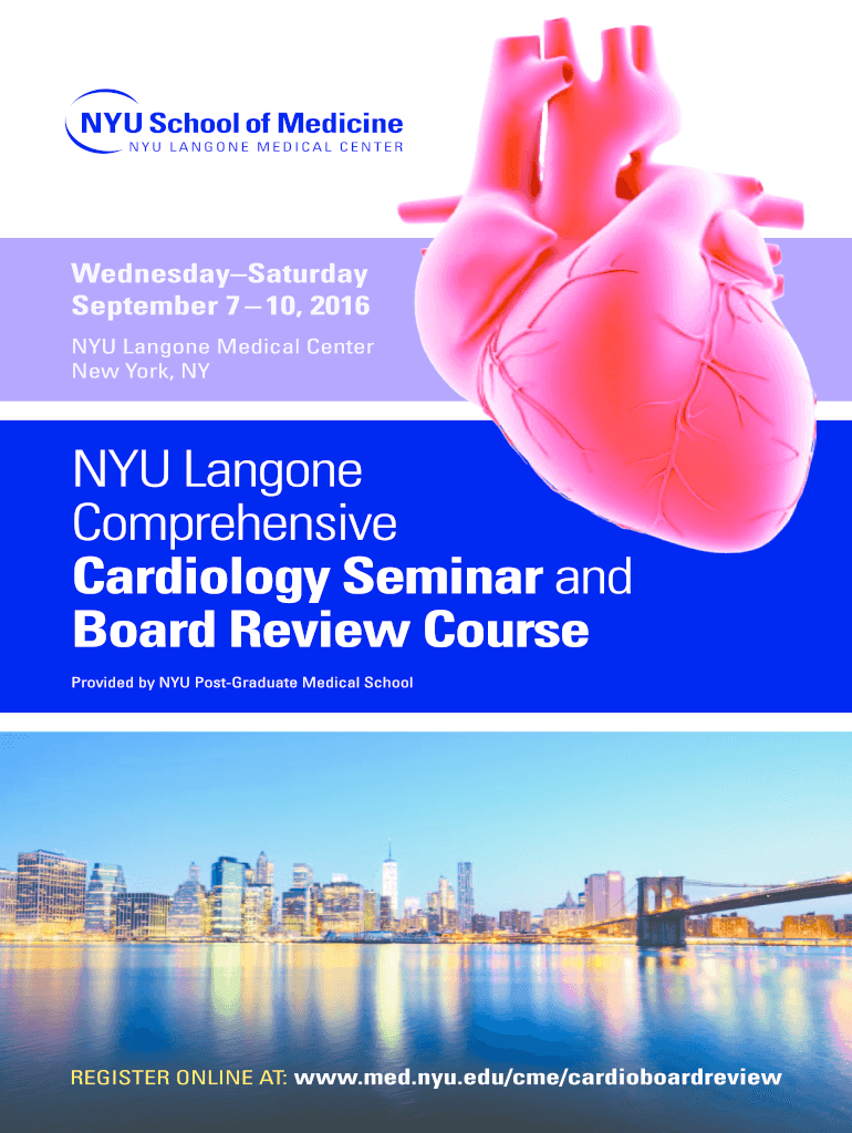 Fillable Online saric NYU Langone Comprehensive Cardiology Seminar and