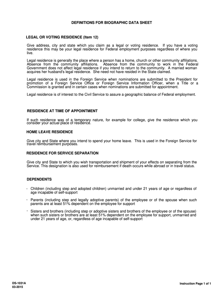 DS1031 A 2015 Fill and Sign Printable Template Online US Legal Forms
