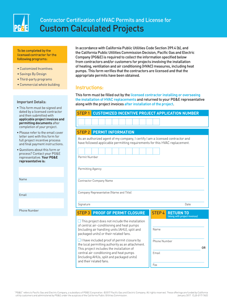 Fillable Online Contractor Certification of HVAC Permits and License