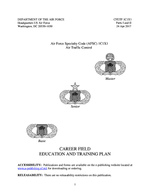 Fillable Online Air Force Specialty Code (AFSC) 1C1X1 Fax Email Print