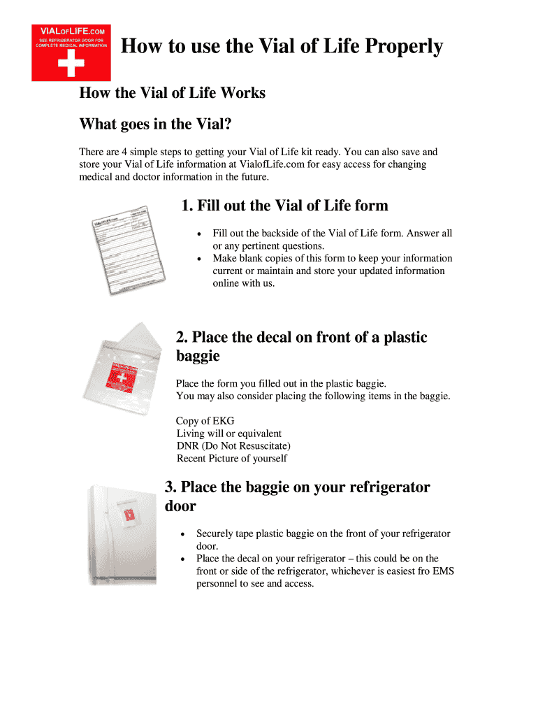 Fillable Online eatonfireoh How to use the Vial of Life Properly