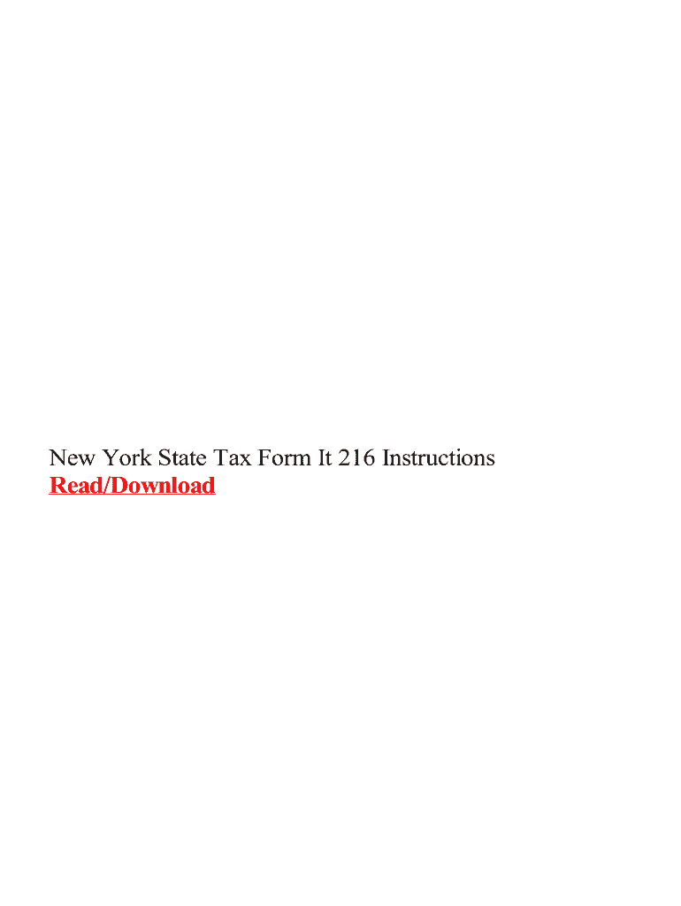 Fillable Online New York State Tax Form It 216 Instructions WordPress