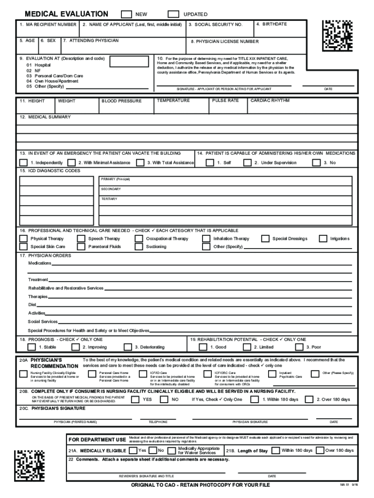 20162024 Form PA DHS MA51 Fill Online, Printable, Fillable, Blank