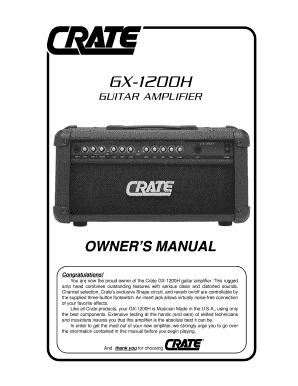 Crate Gx1200h - Fill Online, Printable, Fillable, Blank | pdfFiller