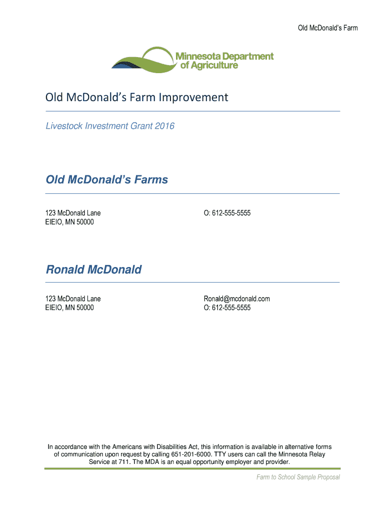 Fillable Online Sample Application Livestock Investment Grant Program