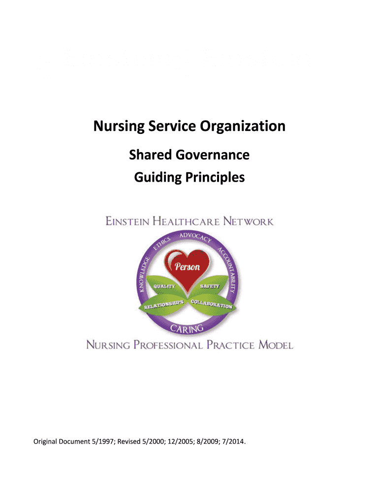 Fillable Online Nursing Service Organization Shared Governance Guiding