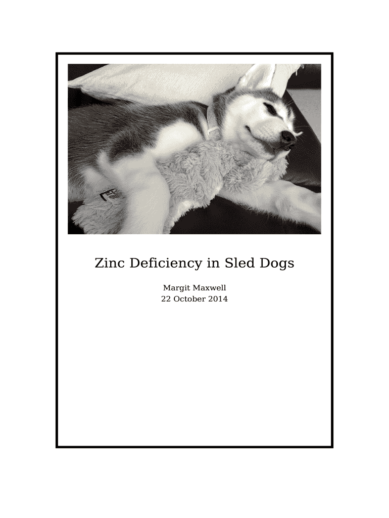 Fillable Online Zinc Deficiency in Sled Dogs Fax Email Print pdfFiller