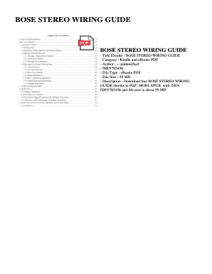 Fillable Online BOSE STEREO WIRING GUIDE. BOSE STEREO WIRING GUIDE Fax