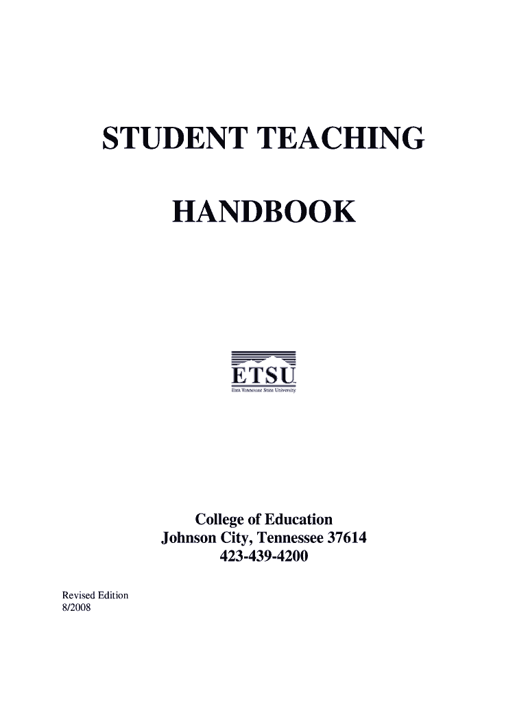 Fillable Online Student Teaching Handbook (pdf) etsu Fax Email Print