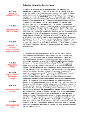 Fillable Online Printable job application for subway Fax Email Print