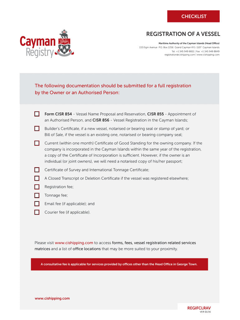 Fillable Online registration of a vessel Cayman Islands Shipping