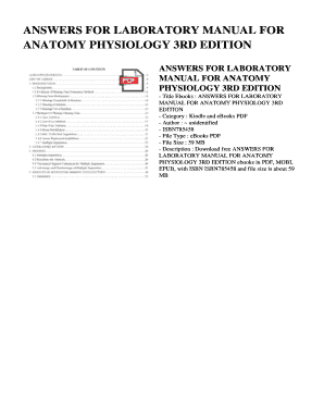 Fillable Online answers for laboratory manual for anatomy physiology
