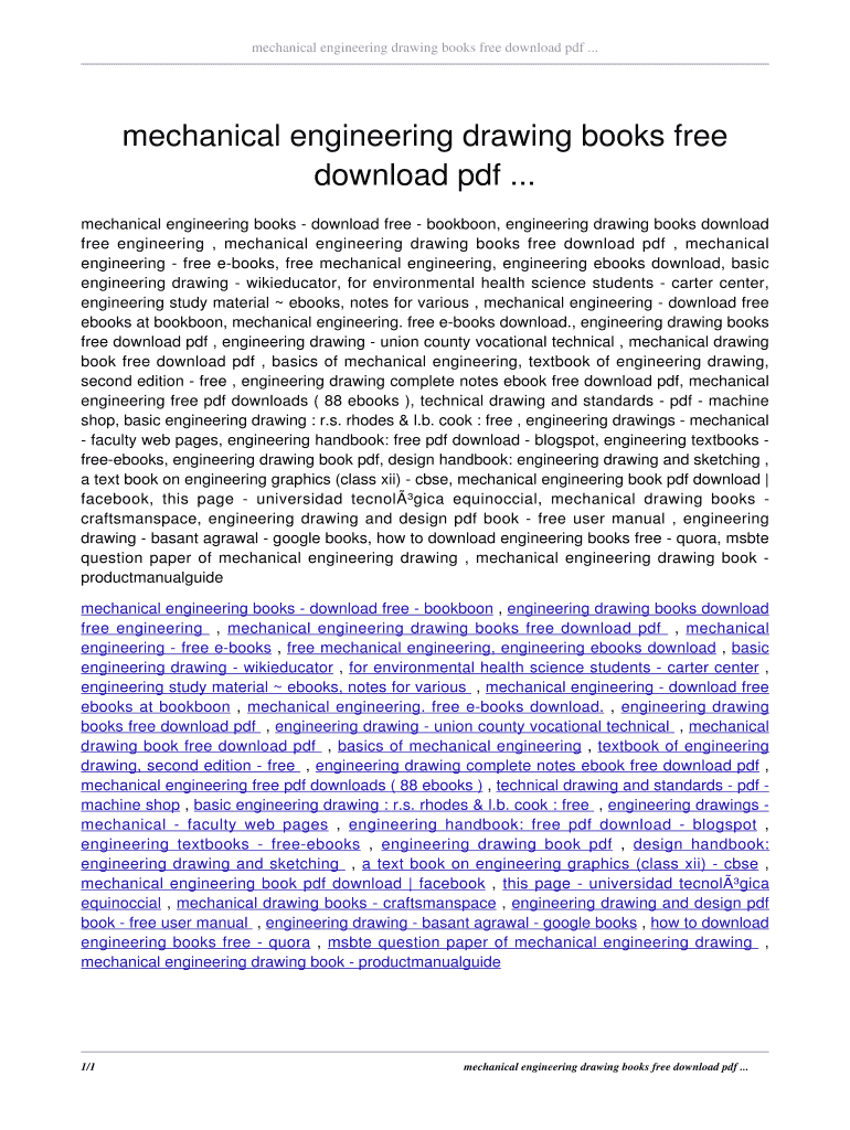Fillable Online mechanical engineering drawing books free download pdf