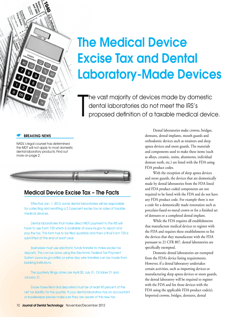 Fillable Online Excise Tax and Dental Fax Email Print pdfFiller
