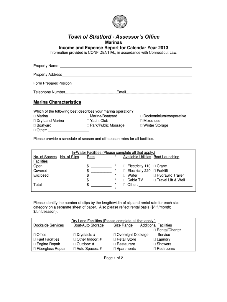 Fillable Online Town of Salisbury Assessors Office Stratford