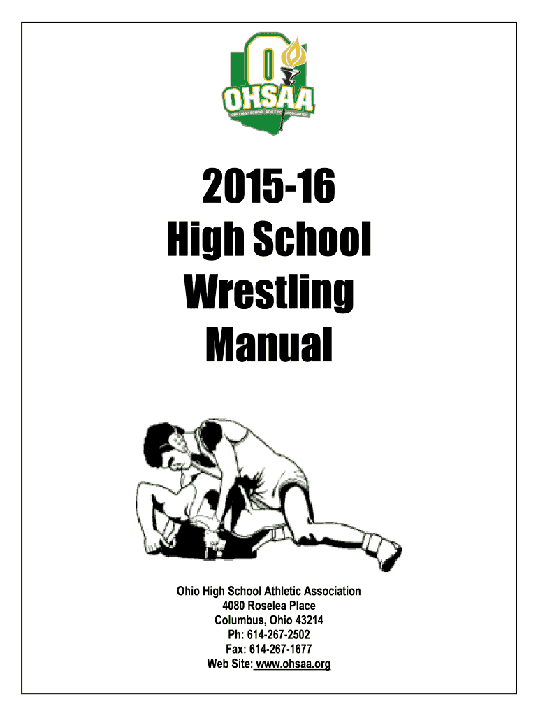 Fillable Online ohsaa OHSAA Wrestling Manual Ohio High School
