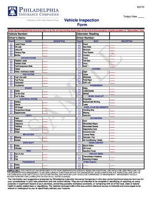 Vehicle Inspection Form - Blank Fillable Template | Fill Out, Print