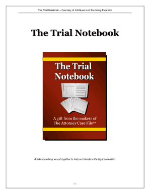 Trial Notebook - The Attorney Case File - Fill and Sign Printable