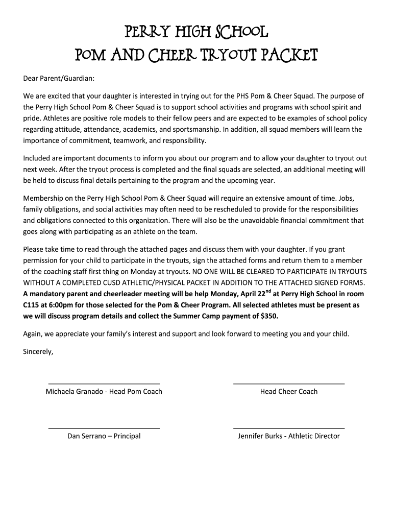 Cheer tryout packet Fill out & sign online DocHub