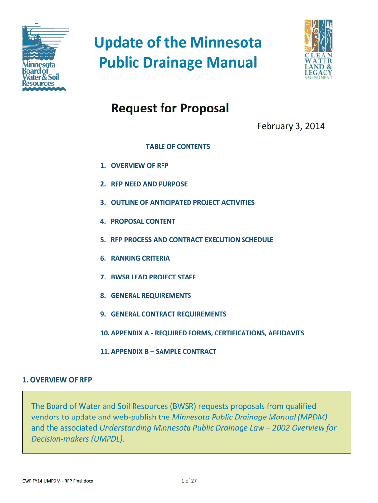 Fillable Online bwsr state mn RFP AE DOWNTOWN BUS TRANSFER STATION